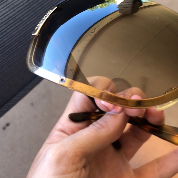 SOLD CHANEL Oversized Shield Sunglasses - Picture 7 of 8